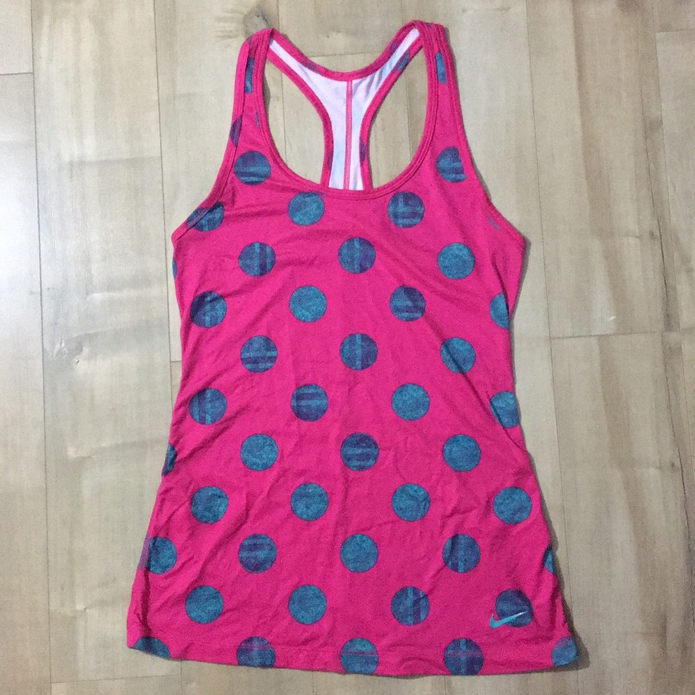 Nike Polka Dot Dri-Fit Athletic Workout Tank Top